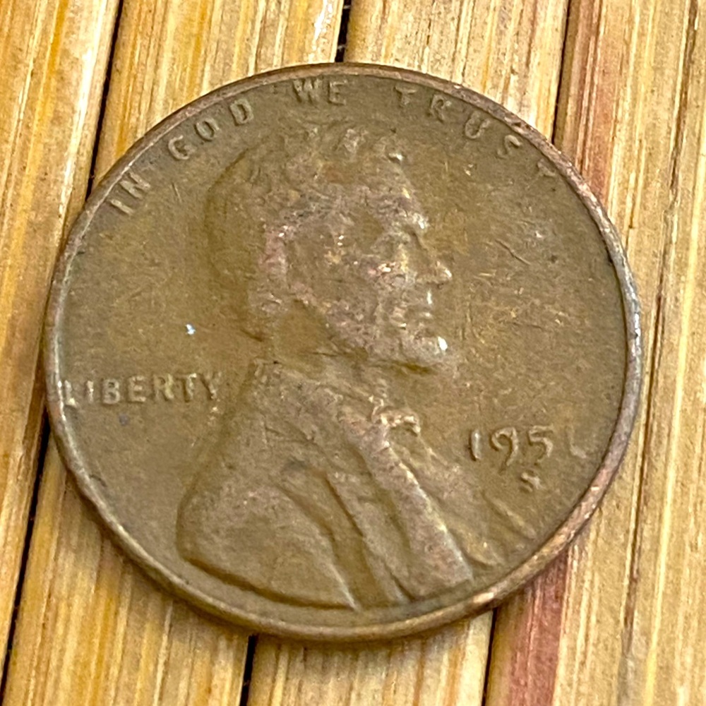 Vintage 1951 S Lincoln Wheat Penny